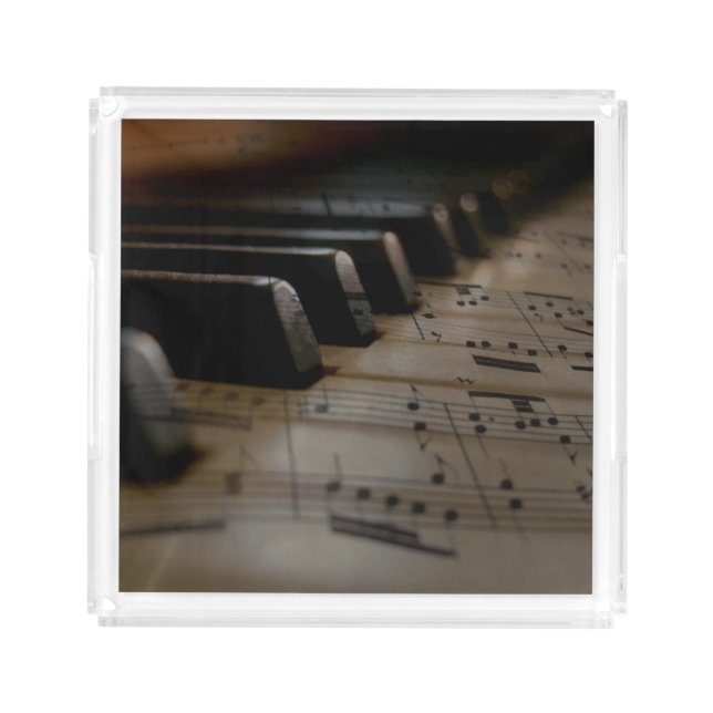 Antique Music Piano Keys Acrylic Tray (Front)