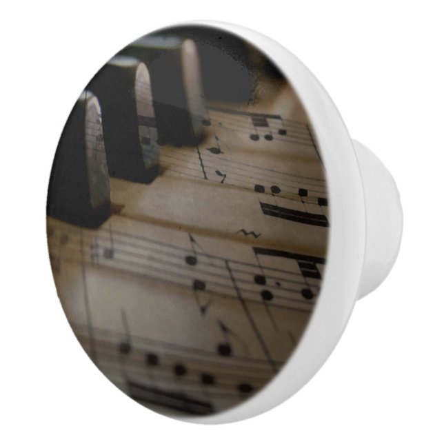 Antique Music Piano Keys Ceramic Knob (Right)