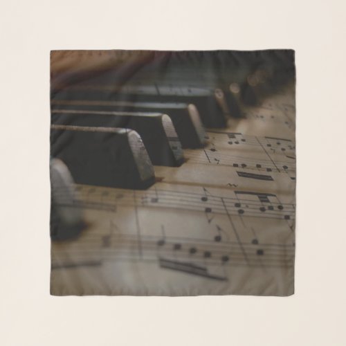 Antique Music Piano Keys Chiffon Scarf