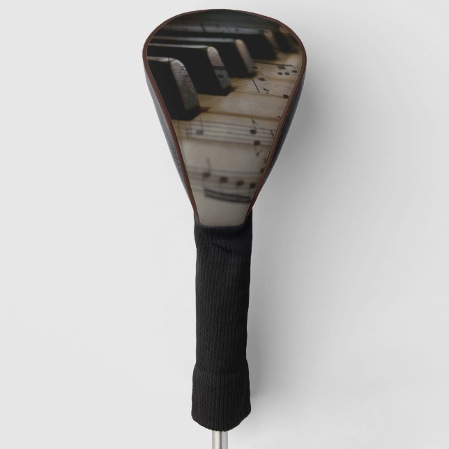 Antique Music Piano Keys Golf Head Cover (Front)