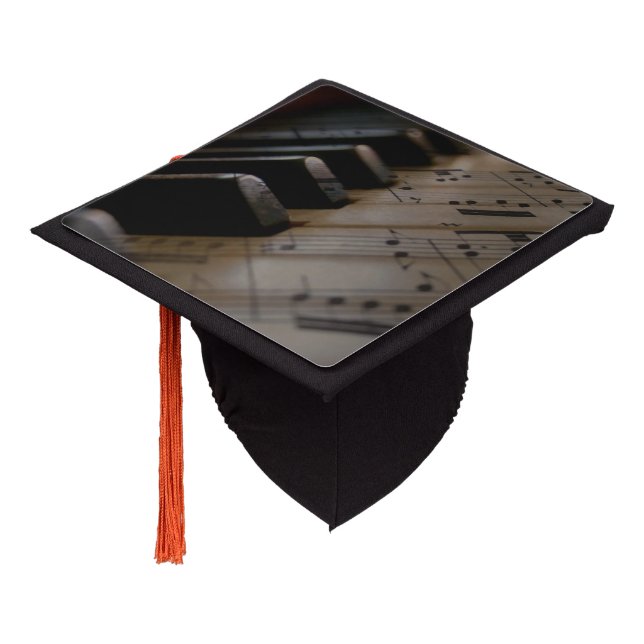 Antique Music Piano Keys  Graduation Cap Topper (Angled)
