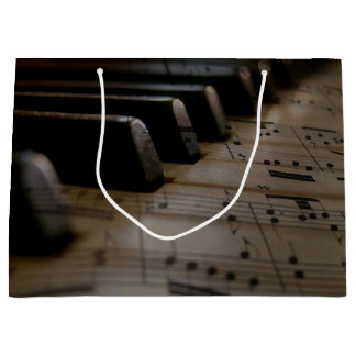 Antique Music Piano Keys Large Gift Bag