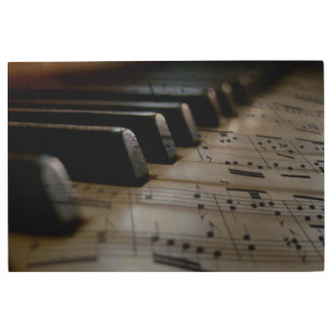 Antique Music Piano Keys Metal Print