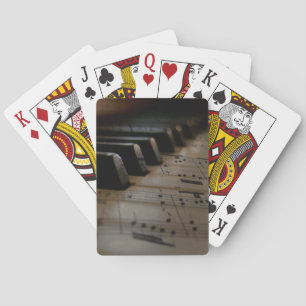 Antique Music Piano Keys Playing Cards