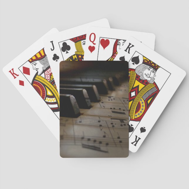 Antique Music Piano Keys Playing Cards (Back)