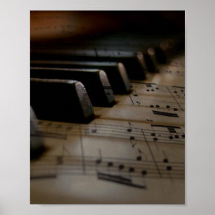 Antique Music Piano Keys Poster
