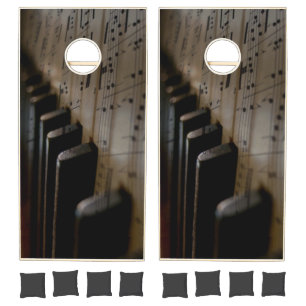 Antique Music Piano Keys Regulation Cornhole Set
