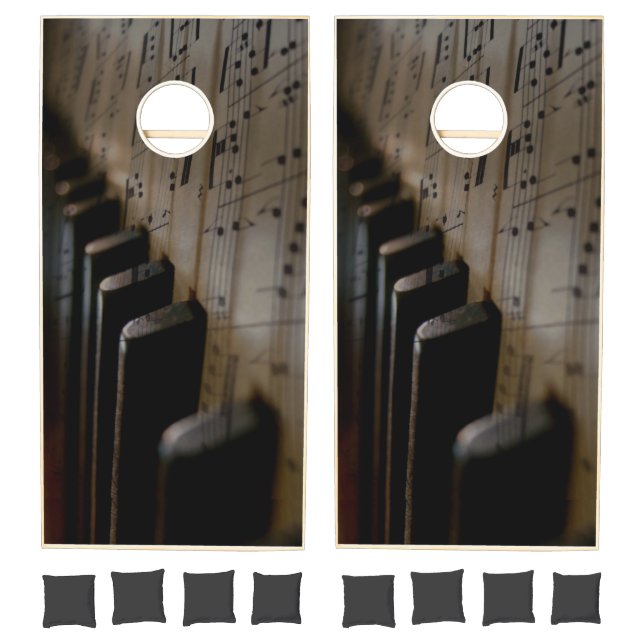 Antique Music Piano Keys Regulation Cornhole Set (Set)
