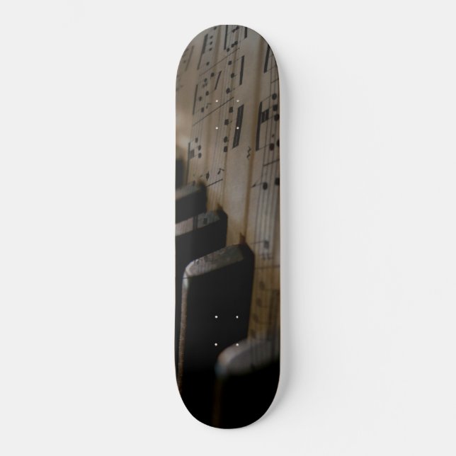 Antique Music Piano Keys Skateboard (Front)