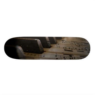 Antique Music Piano Keys Skateboard