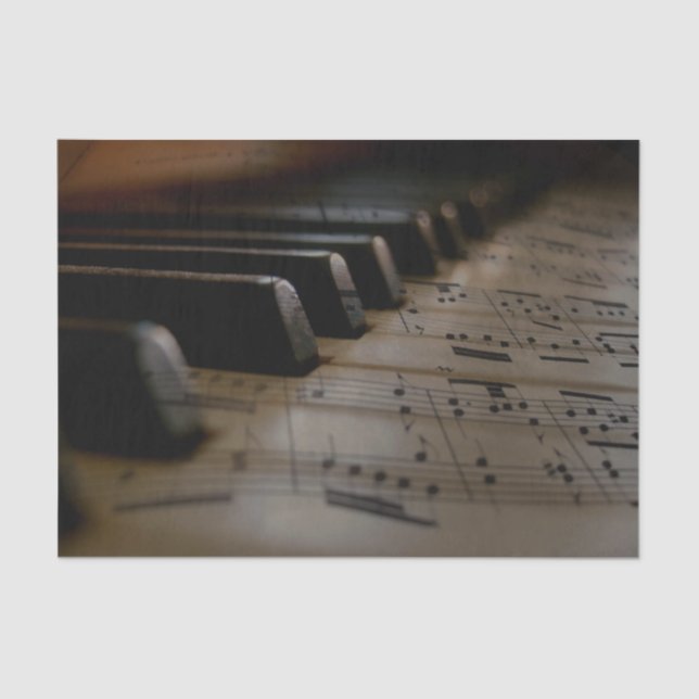 Antique Music Piano Keys Tissue Paper (Front)