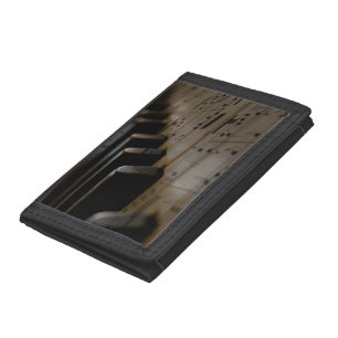 Antique Music Piano Keys Tri-fold Wallet