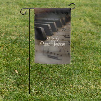 Antique Music Piano Lessons Custom Text Garden Flag