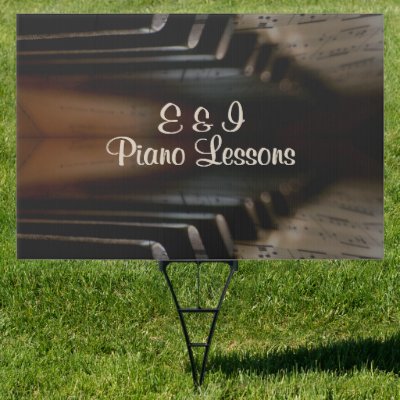 Antique Music Piano Lessons Custom Text Sign