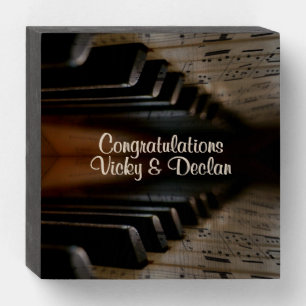 Antique Music Piano Lessons Custom Text Wooden Box Sign