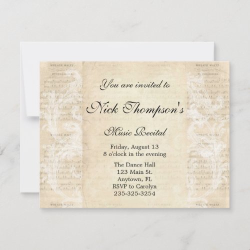 Antique Music Recital Invitation