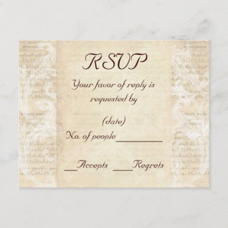 Antique Music Sheet RSVP Card Template
