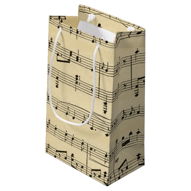 Antique Music Theme Small Gift Bag (Back Angled)