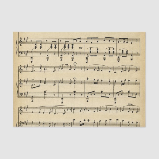 Antique Music Theme Tissue Paper (Front)