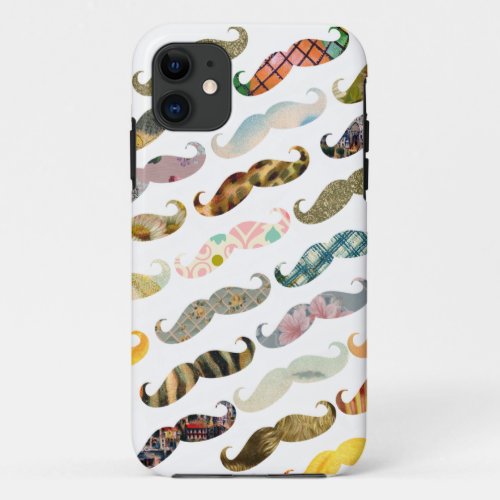 Antique Mustache with Vintage Patterns iPhone Case