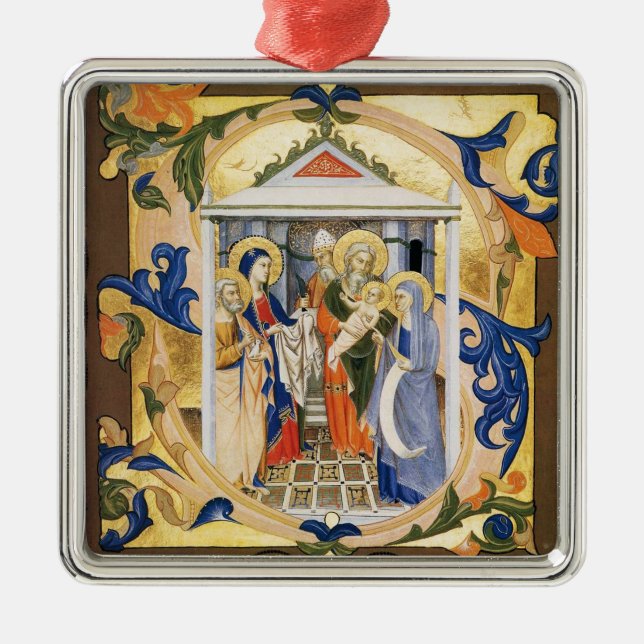 ANTIQUE NATIVITY PARCHMENT METAL ORNAMENT (Front)