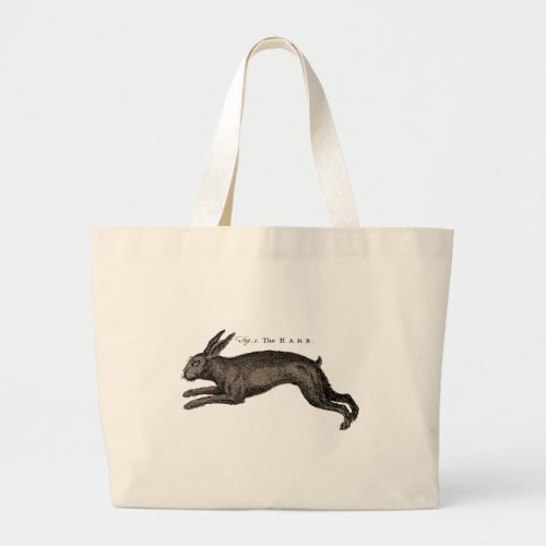 Antique Natural History Art The Hare Large Tote Bag