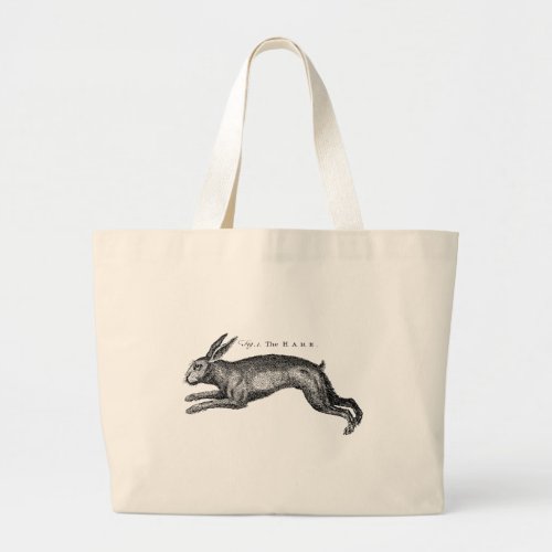 Antique Natural History Art The Hare Large Tote Bag