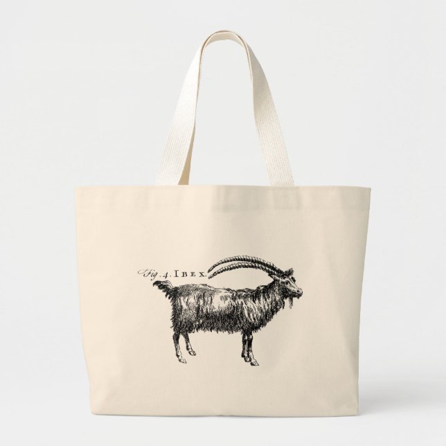 Antique Natural History Goat or Ibex on Tote Bag (Front)