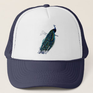 Antique Natural History Print Peacock Trucker Hat