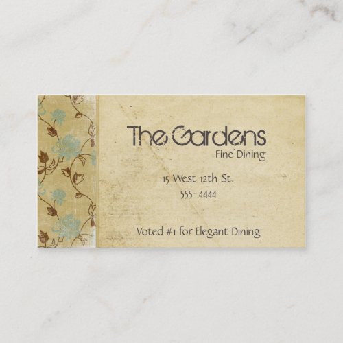 Antique Natural Paper Flowers Business Card