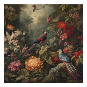 Antique Naturalist Parrot Paradise Art Photo Print