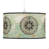 Antique Nautical Compass & Map Lamp Shade (Left)