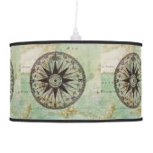 Antique Nautical Compass & Map Lamp Shade (Right)