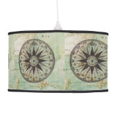 Antique Nautical Compass & Map Lamp Shade (Back)