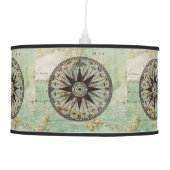 Antique Nautical Compass & Map Lamp Shade (Front)