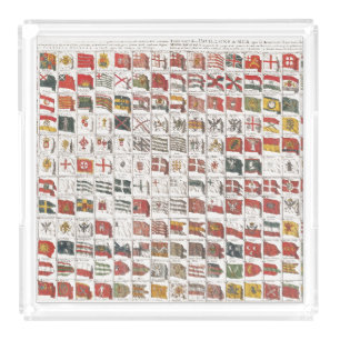 Antique Nautical Flags of the World Poster Acrylic Tray