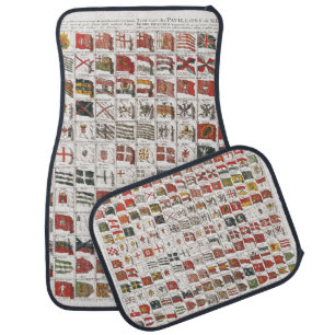 Antique Nautical Flags of the World Poster Car Floor Mat