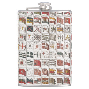 Antique Nautical Flags of the World Poster Flask
