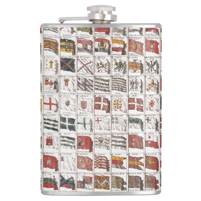 Antique Nautical Flags of the World Poster Flask (Front)