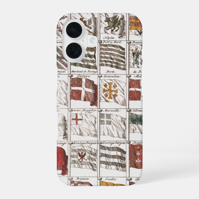 Antique Nautical Flags of the World Poster iPhone Case (Back)