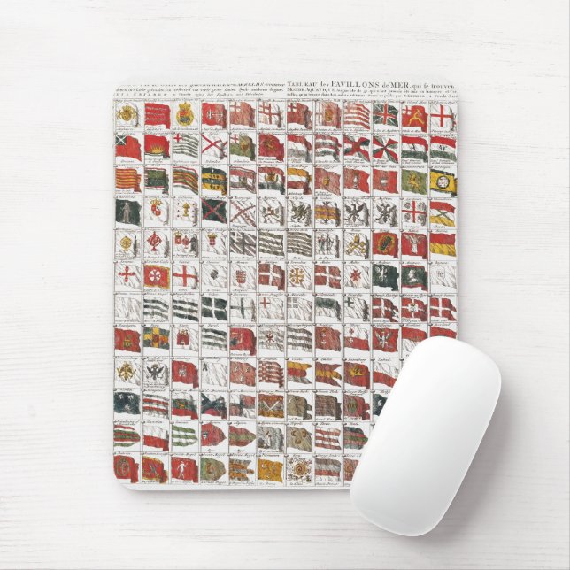 Antique Nautical Flags of the World Poster Mouse Pad (With Mouse)