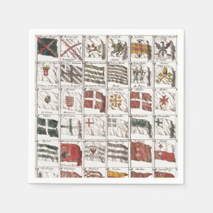 Antique Nautical Flags of the World Poster Napkins