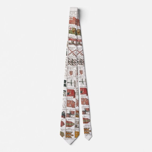 Antique Nautical Flags of the World Poster Neck Tie (Front)