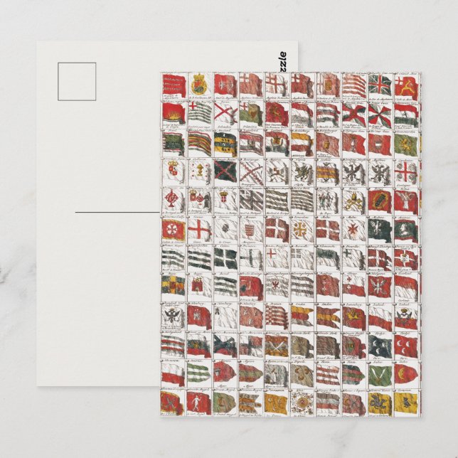 Antique Nautical Flags of the World Poster Postcard (Front/Back)