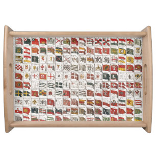 Antique Nautical Flags of the World Poster Serving Tray