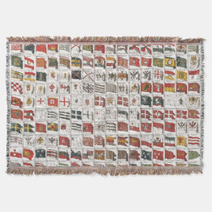 Antique Nautical Flags of the World Poster Throw Blanket