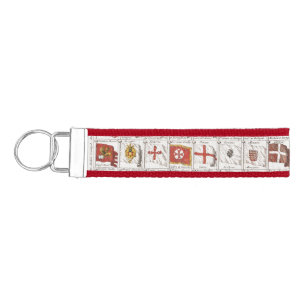 Antique Nautical Flags of the World Poster Wrist Keychain