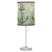 Antique Nautical Map with Anchor Table Lamp (Left)