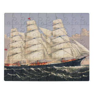 Antique Nautical Sailing Ship Currier & Ives Jigsaw Puzzle