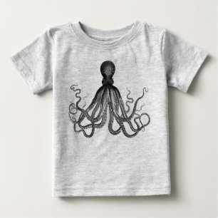 Antique Nautical Steampunk Octopus Vintage Kraken Baby T-Shirt